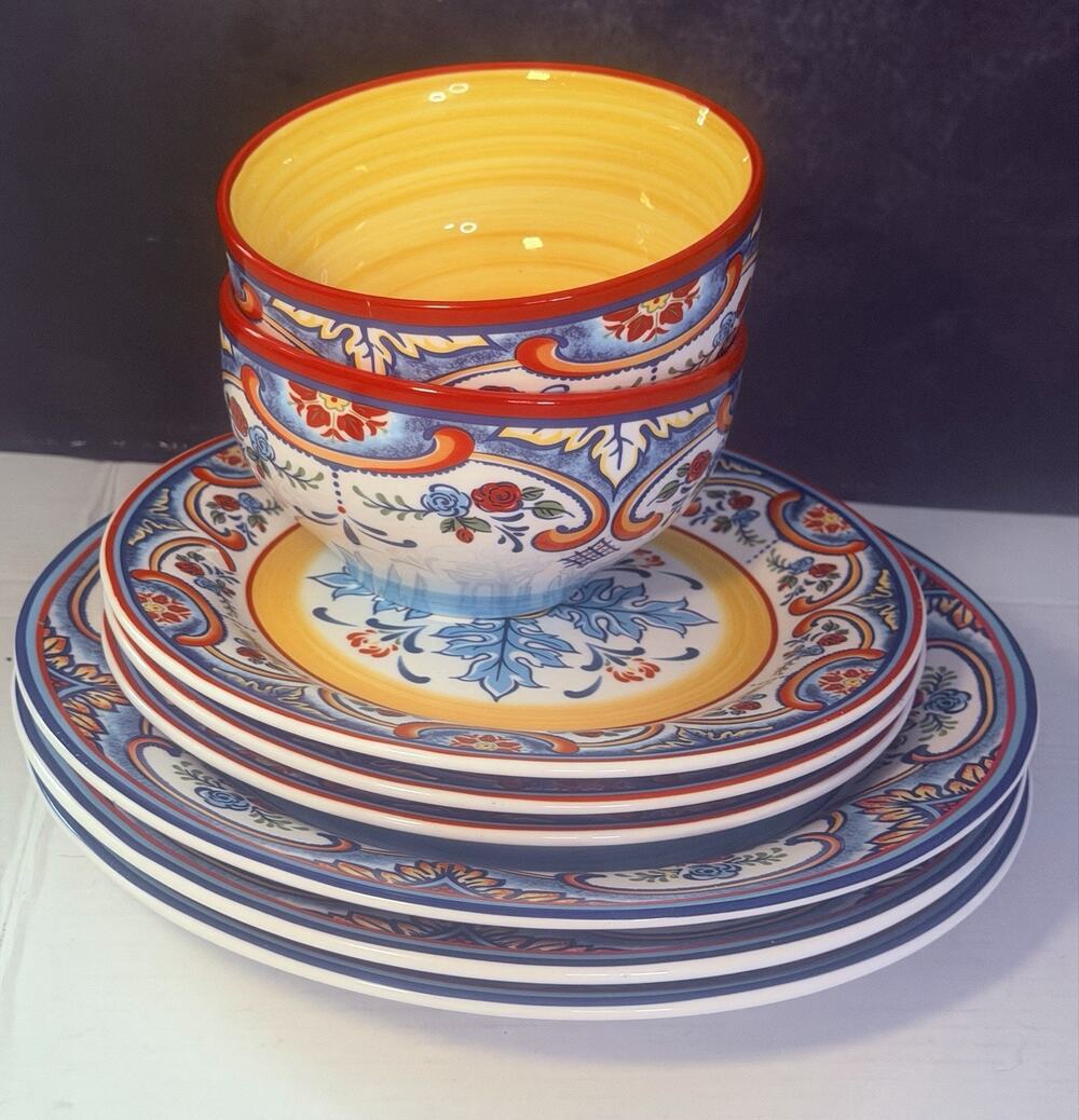 Euro Ceramica Zanzibar Hand Painted Pottery Plates, Pasta, Bowls. Pick Yours.